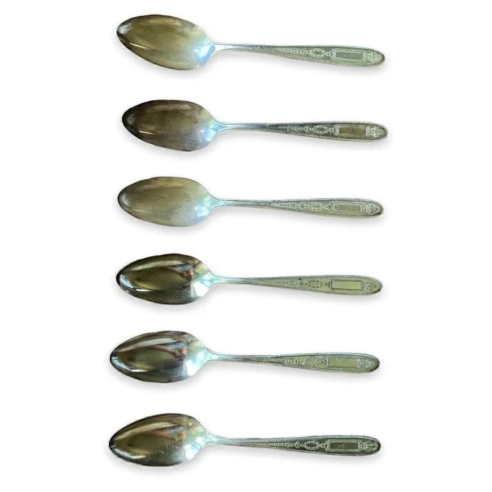 Antique 1921 Oneida Community Plate Grosvenor Teaspoons Set of 6 No Monogram